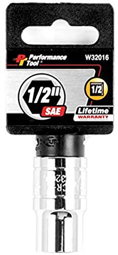 Performance Tool W32016 6-Point Socket, 1/2-Inch Drive, 1/2