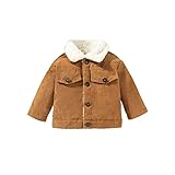 Xiaodriceee Toddler Baby Girl Boy Fall Winter Coat Long Sleeve Lapel Button Down Jacket Outerwear Ki