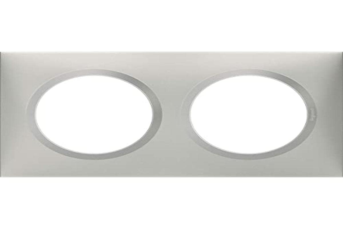 LEGRAND - Plaque dooxie Carrée - Plaque de Finition pour Prises et Interrupteurs dooxie - Fabriqué En France - 3 Postes - Aluminium Mat