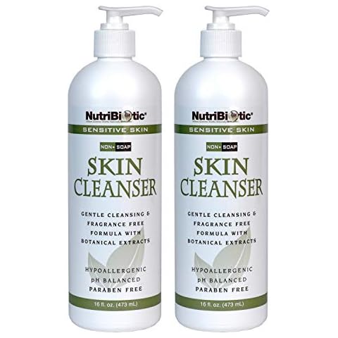 NutriBiotic – Sensitive Skin Non-Soap Skin Cleanser, 16 Oz Twin Pack with GSE (Citricidal) | pH Balanced, Hypoallergenic & Biodegradable | Free of Parabens, Sulfates, Dyes, Colorings & Fragrance Cover
