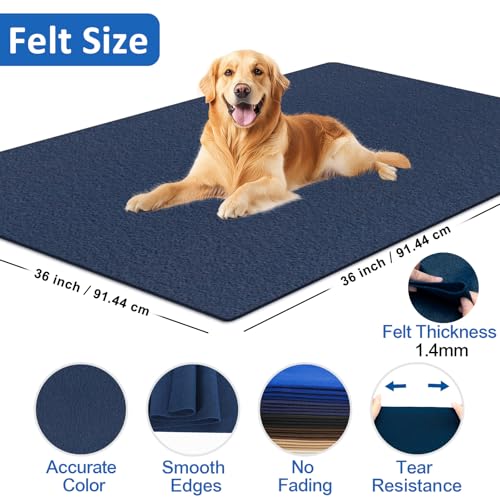 Image of XSEINO Navy Large Felt Fabric 36 inch X 36 inch(1 Square Yard), 1.4 mm Thick Soft Felt Fabric Sheet for Crafts, Blue Series Colors Soft Nonwoven Fabric, Fit for Decoration, Sewing, DIY Crafts