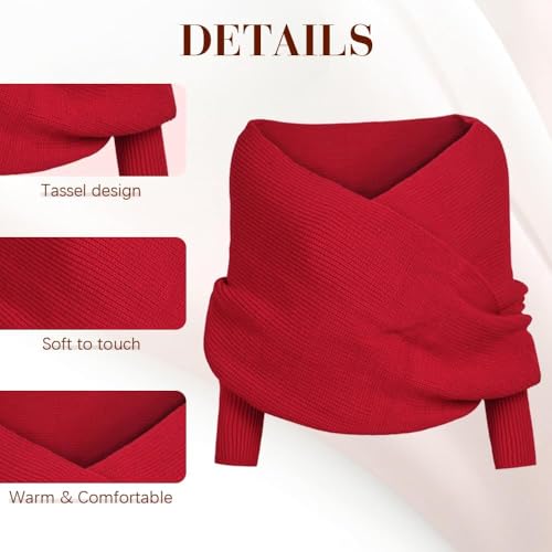 Sweater Scarf with Sleeves for Women,Fraye Herpar Scarf with Sleeves for Women,Shawl Scarfs Sweater Wrap Combination3