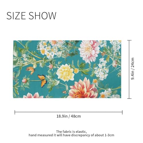 Safari Vivid Color Flowers Teal Four season Dust and Dirt proof neck gaiter women Unique Designs Masks for face for Daily outfit Hiking Snowboarding2