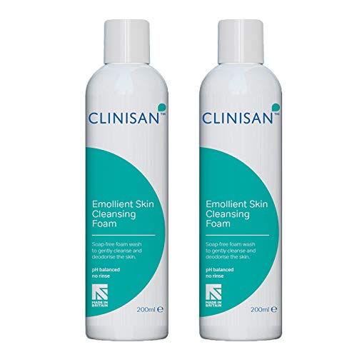 Clinisan Emollient Skin Cleansing Cleaning NoSoap Incontinence Foam Spray Bottle - 200ml - 2 Bottles