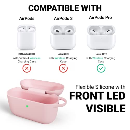 Coque AirPods Pro rose IceSword en silicone avec porte-clés