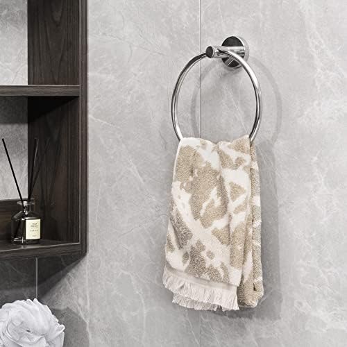 HITSLAM Chrome Towel Ring for Bathroom, SUS304 Stainless Steel Hand Towel Holder Wall Mounted, Contemporary Style Round Kitchen Hand Towel Ring, Bath Towel Rail Bathroom Accessories