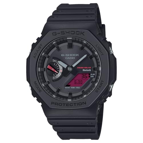 Image of Casio G-Shock Black Resin Red Analog-Digital Octagonal Watch GA-B2100BBR-1A