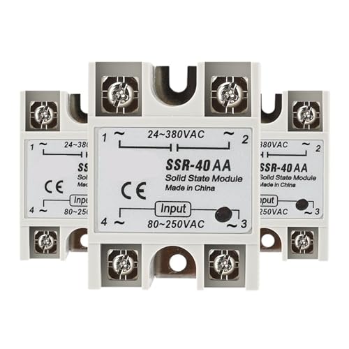 Relais Statique SSR-40AA Commande CA CA 40A 24-380VAC 1Pcs Monophasé
