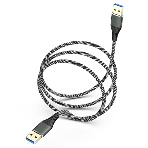 TIGOJH USB 3.0 cable 1M USB A male to A male nylon connection cable 5Gbps super speed gold-plated connector for HDD DVD printers cameras Fan Cooler