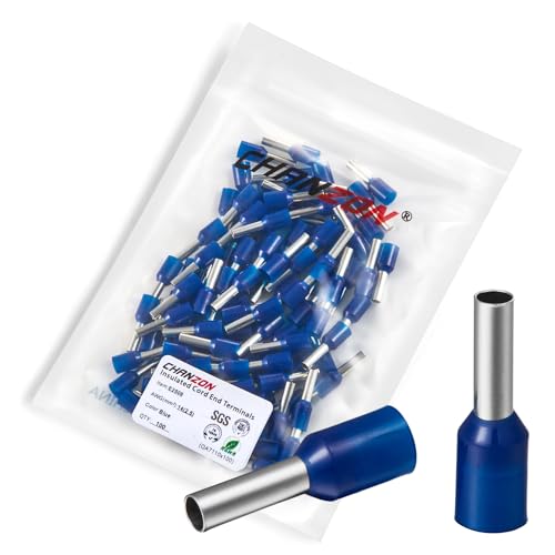 Chanzon 100 �≏�i�C�����t�F���[�� 14AWG(2.5mm2) ���C���[ E2508 �[�q�[�����F�u���[�i�C���� (PA) �≏