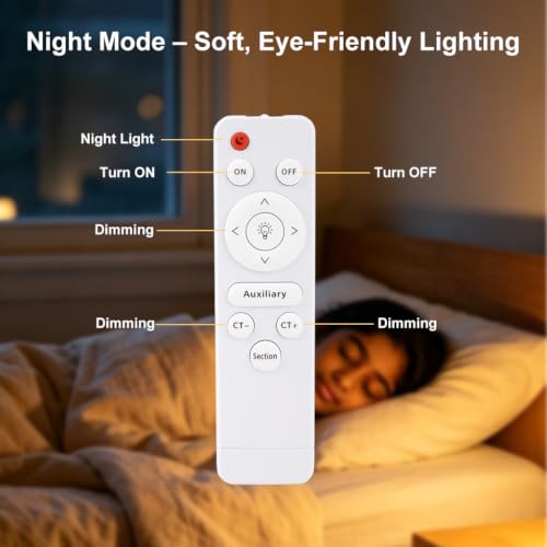 Image of ELEPHANTBOAT LED Ceiling Lights for Living Room Adjustable Modern Geometric Dimmable Ceiling Lamp, Chandelier Lights for Ceiling with Remote Control for Bedroom, Dining Room