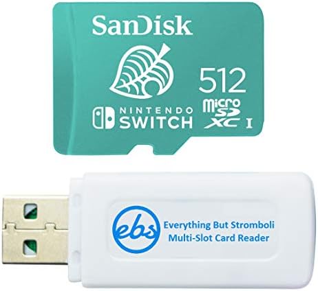 SanDisk Nintendo Switch 512GB MicroSDXC Card Works with Nintendo Switch OLED Model (SDSQXAO-512G-GNCZN) U3, Class 10, 4K UHD, UHS-I Bundle with (1) Everything But Stromboli MicroSDXC & SD Card Reader
