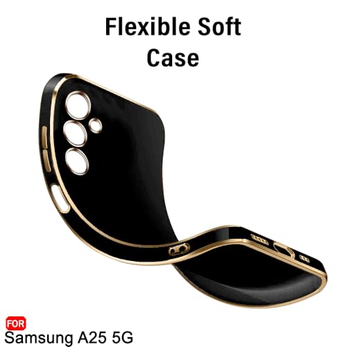 Image of TheGiftKart Luxurious Golden-Plated Back Cover Case for Samsung Galaxy A25 5G | Raised Lips for Camera & Screen Protection | Shockproof Design | Stylish Back Cover Case for Samsung Galaxy A25