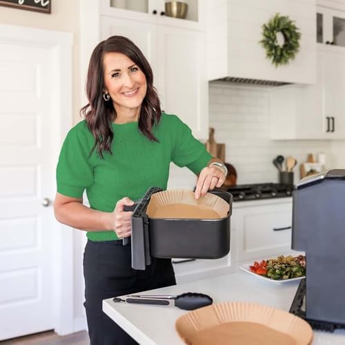 Cathy Yoder's AirFryer Paper Liners, 125 PCS 8-inch Square Air Fryer Liners Disposable, Premium, Food-Grade Easy Cleanup Air Fryer Parchment Paper Sheets, Airfryer Liner for 5-8QT, Baking & Roasting - Image 2