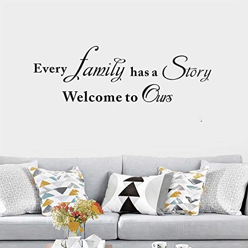 AnFigure Wall Decals for Living Room, Family Wall Decals, Quotes Bedroom Inspirational Women Girl Love Marriage House Word Home Vinyl Art Decor Stickers Every Family Has a Story Welcome to Ours 25"X8"
