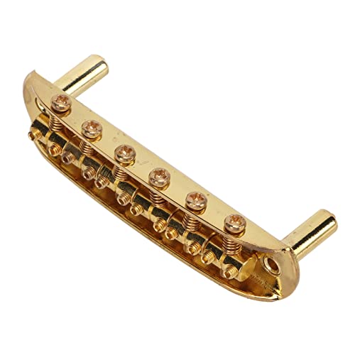 Guitar Bridge, Guitars Tailpiece 6 String Metal Accurate for Jazzmaster(gold)