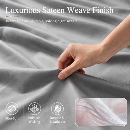 Image of MEISHANG 1000TC Egyptian Cotton Sheets King, 18-24 inch Extra Deep Pocket | 1000TC Egyptian Cotton Sheets, Sateen Weave, Ultra Soft & Breathable, OEKO-TEX Certified