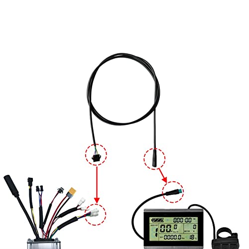 ZLiT Cabo de extensão E-bike, cabo de conversão de extensão impermeável de 5 pinos, conector SM para