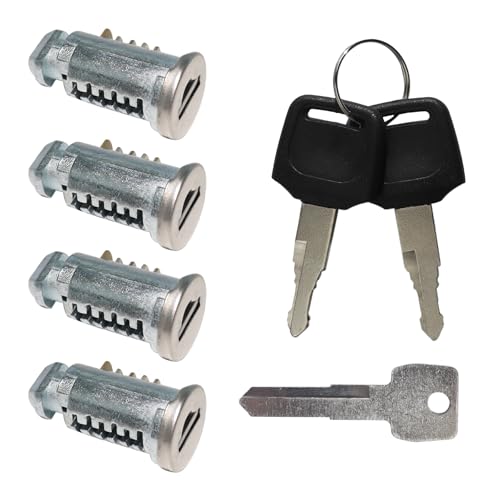 Lot de 4 noyaux de serrure pour Thule, système à une clé comprenant 4 cylindres de serrure, 2 clés et 1 clé de contrôle