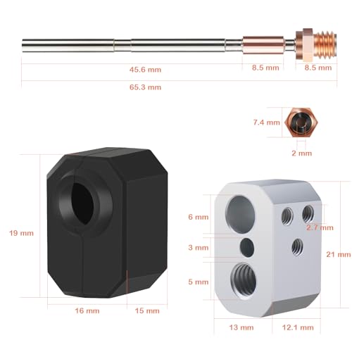 Nssnlur 24V 40W MK4 XL Hotend für Prusa, Hotend Kit Druckkopf Heizblock Gehärtete Stahl Düse 0.4mm Extruder Hotend für Prusa i3 MK4/XL