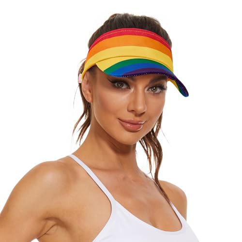 Image of Structured Brim Quick-Dry Sun Visor Hat,Lightweight Sun Protection Sports Visor for Running Golf Tennis Women