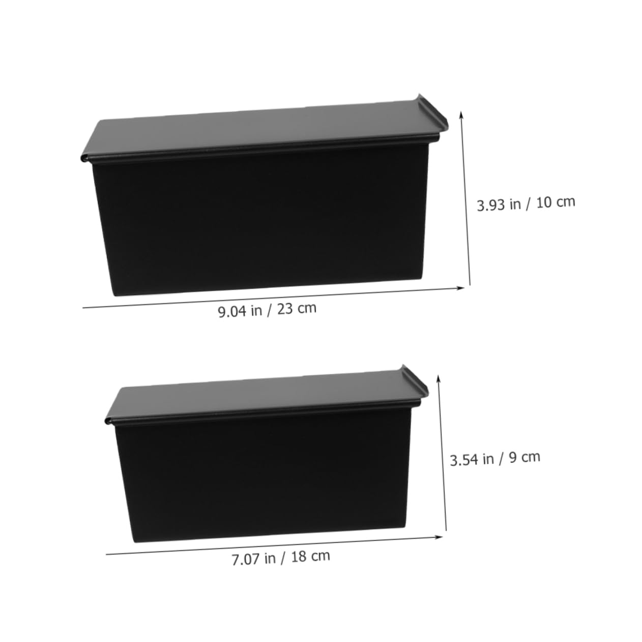 Gatuida Molde para Pan con Tapa Deslizante Antiadherente de Acero al Carbono Negro, Set de 2 Piezas para Hornear y Tostar con Resistencia al Calor