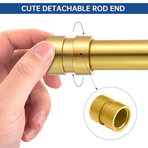 Briofox Simple Shower Curtain Rod - Modern Shower Rod Tension - Rust Proof Non-Slip 27-42 Inches Metal Steel, Gold #TOP7