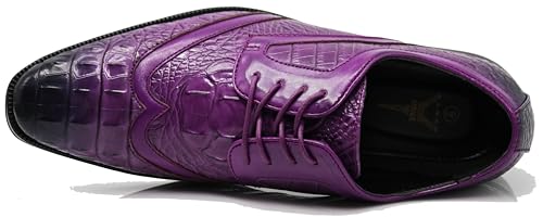 Image of ODN Men's Alligator Crocodile Print Oxfords Fashion Lace Up Dress Shoes