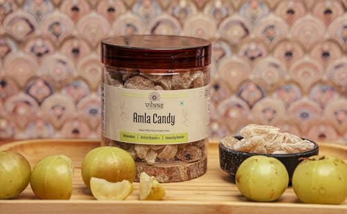 Image of Vilaas Dried Amla Candy 200gm | Tangy Sweet Indian Gooseberry Candy | Ready to Eat Amla Snack & Mouth Freshener | Naturally Dried Amla Pieces