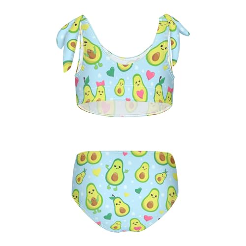 Wusikd Funny Avocado Girls Swimsuits Two Piece Swimwear Bikini Set for for Girls Size 7-8T Multi2
