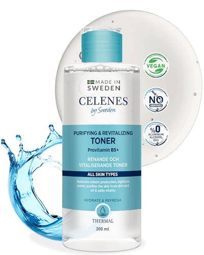 Celenes By Sweden Agua Termal Tonico Facial Purificante/Revitalizante 200 Ml - Tónico Facial Sin Alcohol Ni Parabenos, Tonico Facial Mujer Para Todo Tipo De Piel Con Pinus Sylvestris Y Provitamina B5+
