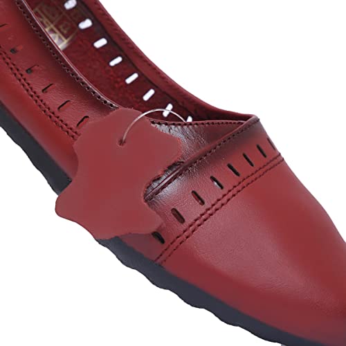 Image of Zoom Boot for Women Leather High Ankle Formal Boot for Adult Super comfortable with cushioned insole A-125 (Red)