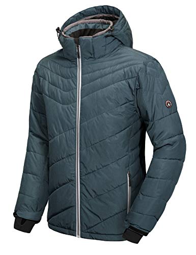 Little Donkey Andy Men's Ski Snowboarding Jacket Detachable Hood Water Repellent Warm Winter Windproof Mountain Snow Coat Legion Blue M