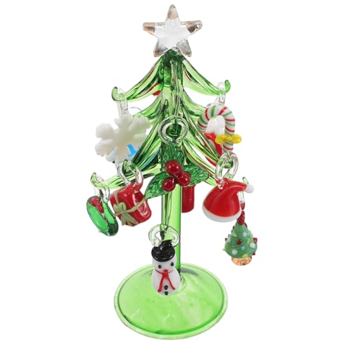 Árbol de Navidad de cristal mini para dar un toque elegante a tu escritorio de oficina u hogar 2