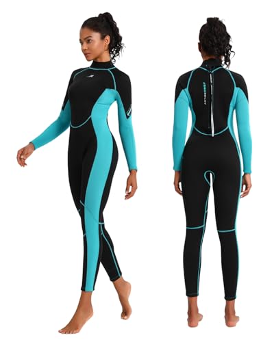 Jsnorklet Womens Wetsuit, 3mm Back Zip Full Wetsuit for Diving Swimming