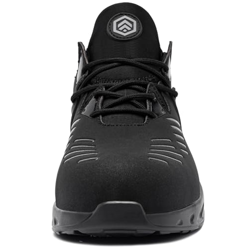 LARNMERN Steel Toe Shoes for Men Waterproof Slip Resistant Work Sneakers Athletic Durable Lightweight Comfortable Water Resistant Indestructible Construction Tennis Air Cushion4