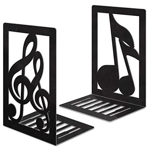 Jinihfw BOOKEND Decorative Heavy Book Ends For Shelves, Home Decorative Bookends For Heavy Books,Non-Skid Musical Note Bookshelf Holder cover