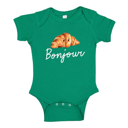Bonjour Baby One Piece Bodysuit Or Toddler Shirt Cute French Croissant Baby Outfit