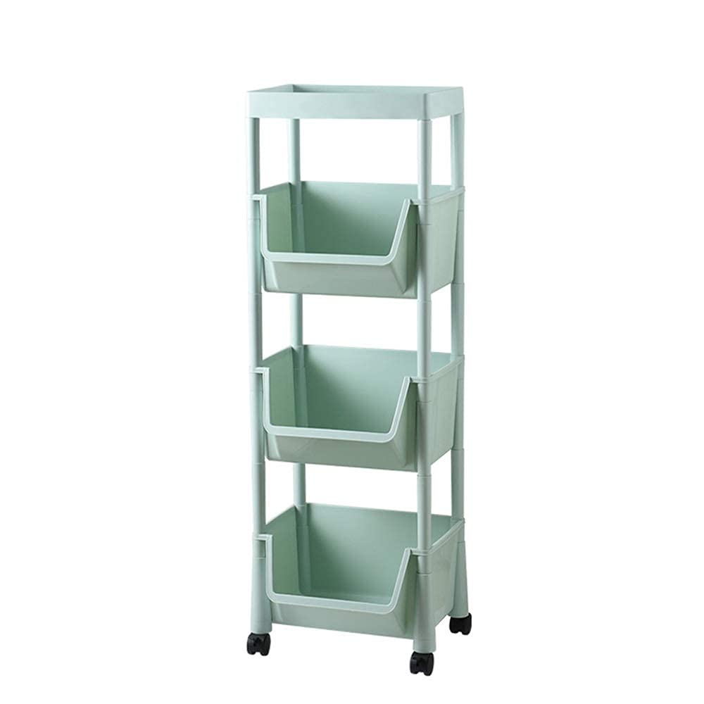 Étagères debout cuisine et salle de bain rack vert 34.5x23x60.5cm