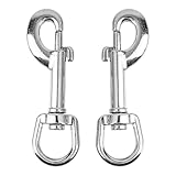 Karabiner für Drehgelenk, 2 Stück, in Silbern, Größe 5, für Hundehalsband, Hundeleine, Karabinerhaken mit abgerundetem Wirbel, Schnalle Schlüsselbund Gurtband, Schlüsselanhänger Drehkopf Paracord