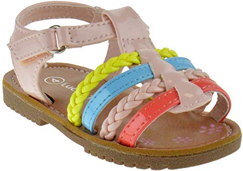 Lucky Top NY 36A Baby Girls Multi Colored Braided Gladiator Sandals Blush 8
