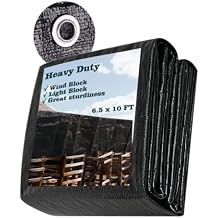 UCINNOVATE Heavy Duty 14Mil Waterproof Poly Tarp 6.5x10FT - Durable Black Tarpaulin with Rust-Proof Grommets, UV & Tear Resistant for Garden, Patio, Truck, Roof, Camping, Emergency