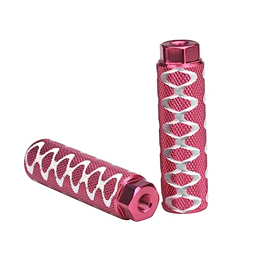 balacoo 1pair Aluminum Alloy Pedals with Big Hole Sturdy Cylinder Axle Pegs for Mountain Bike Accessories Wear-resistant Design for Cycling Repairs and Family Use Red