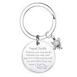 Waeceip Llavero de tortuga de viaje, regalos de viaje para amigos, regalos de viaje, graduación, regalo de cumpleaños para viajeros, regalos seguros