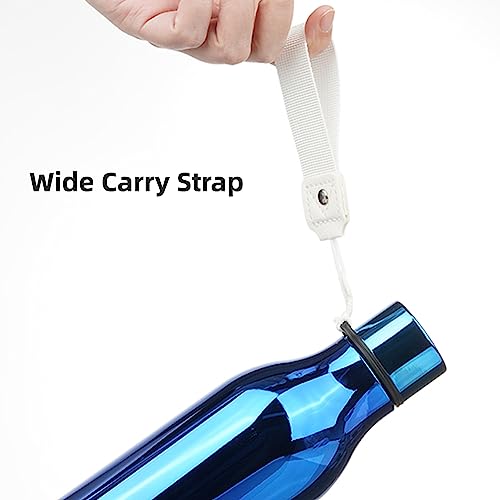 Image of Konokyo Insulated Water Bottle with Strap,18 oz Double Wall Stainless Steel Vacuum Bottles Metal Water Flask,Shining Blue