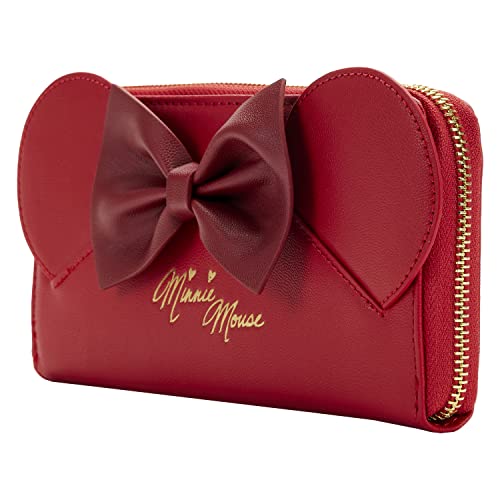 Loungefly Disney Minnie Mouse Red Faux Leather Wallet with Embellished Ears and Bow2
