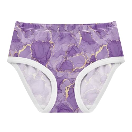 Joisal Aesthetic Purple Gold Girl Panties Cute Toddler Underwear Floral Cotton Bright Undies Kids Briefs 2t