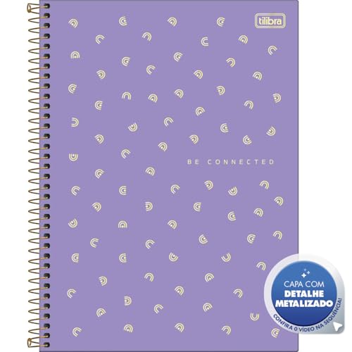 Tilibra - Caderno Espiral Capa Dura Universitário 10 Matérias Neon Connect Feminino 160 Folhas - Cap