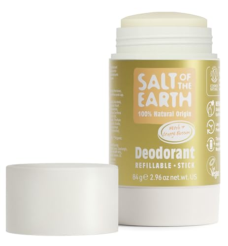 Salt of the Earth - Refillable Natural Deodorant Stick - Neroli & Orange - Aluminium Free with Natural Origin Ingredients, Vegan & Long Lasting Protection, UK Made for Women, Men & Kids - 84g
