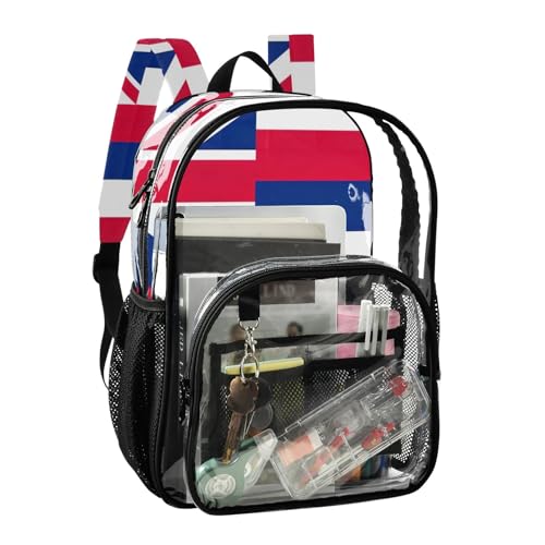 Travel Clear Bags for Women Kids Girls Backpack Boys Approved Plastic Bag Large Hawaii State Flag2